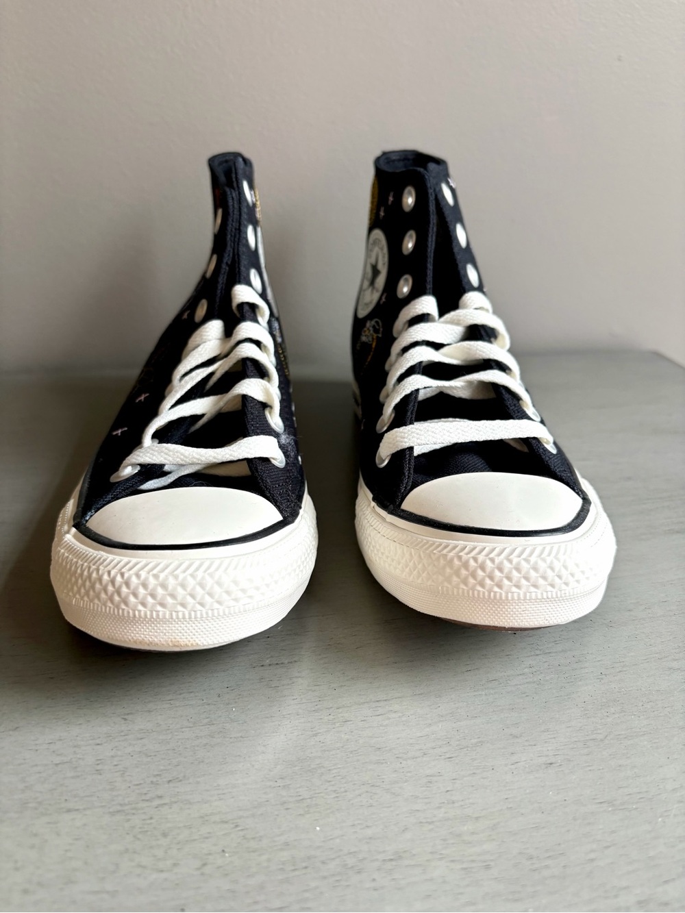Converse Chuck Taylor All Star Black Embroidered High Top Lace-Up Women 8.5 NEW - Picture 7 of 16